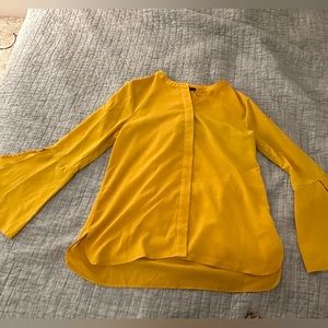 banana republic mustard blouse